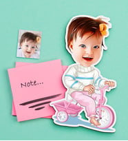 BK Gift Kişiye Özel Bebek Karikatürlü Ahşap Magnet-5 (Çok Renkli)