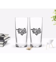 BK Gift Kişiye Özel Renkli Baskılı İsimli Tasarımlı İkili Rakı Bardağı Seti-127 (Beyaz)