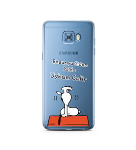 Snoopy Tasarımlı Süper Şeffaf Silikon Telefon Kılıfı Samsung C5 Pro  