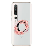 Pembe Çiçekli Harf Tasarım Süper Şeffaf Silikon Telefon Kılıfı Xiomai Mi10- Mi 1