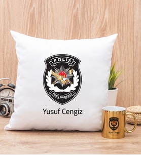 Özel Harekat Polisi Yastık ve Gold Kupa Bardak