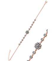 Söğütlü Silver Gümüş rose zirkon taşlı  elmas montürlü bileklik.