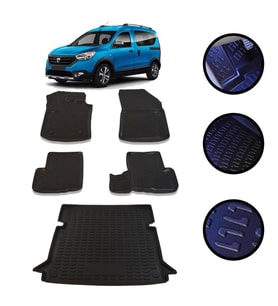 Dacia Dokker 2013-2021 Arası 4D Havuzlu Oto Paspas Ve Bagaj Set