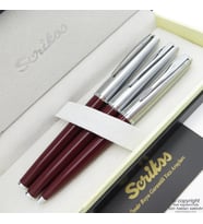 Scrikss 78 3'lü Set Bordo  Dolma Kalem + Roller Kalem + Tükenmez Kalem Seti  Scrikss Metropolis  İsme Özel Kalem  Hediye Kalem