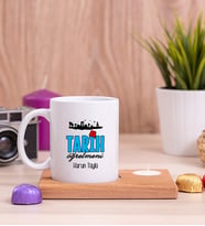 Tarih Öğretmeni Ahşap Altlıklı Mumlu Beyaz Kupa Bardak