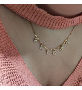 İSİMLİ TASARIM  KOLYE (Gold)