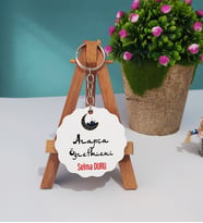 Arapça Öğretmeni Hediye Ahşap Anahtarlık