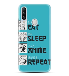 Kılıfland General Mobile GM 20 Pro Kılıf Silikon Resimli Kapak Eat Sleep Anime Stok 250