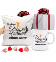 Edebiyat Bardağı ve Yastığı Hediye Seti (Model 1)