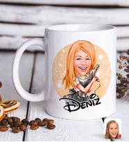 BK Gift Kişiye Özel Kadın Kuaför Karikatürlü Beyaz Kupa Bardak-2