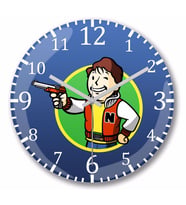 Fallout Fan Boy Duvar Saati Bombeli Gercek Cam