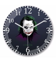 Joker Ledger  Duvar Saati Bombeli Gercek Cam