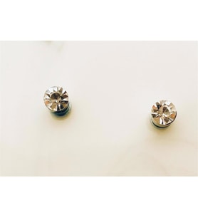 Taşlı mıknatıslı Küpe, Tektaş Unisex Küpe (1 Çift) (Beyaz)