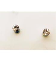 Taşlı mıknatıslı Küpe, Tektaş Unisex Küpe (1 Çift) (Beyaz)