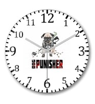 Dog Punisher Köpek Duvar Saati Bombeli Gercek Cam
