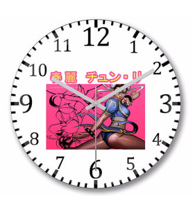 Street Fighter Chun Li Duvar Saati Bombeli Gercek Cam