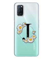 Papatya Harf Tasarım Süper Şeffaf Silikon Telefon Kılıfı Oppo A52-A72 J-Harfi