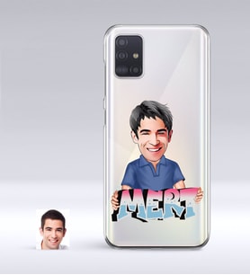 BK Gift Kişiye Özel Erkek İsimli Karikatürlü Samsung Galaxy A51 İnce Şeffaf Silikon Telefon Kapağı-1 (Beyaz)