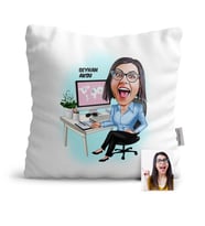 BK Gift Kişiye Özel Genel Müdür Karikatür  Yastık  1