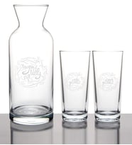 BK Gift Kişiye Özel Huysuz Ve Tatlı Çift Rakı Karaf Seti