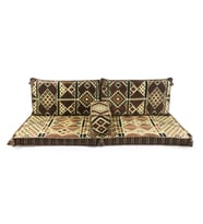 Shark Anatolia Kilim Desenli Şark Köşesi İkili Sedir Takımı Kahve (Çok Renkli)