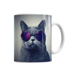 Gözlüklü Kedi Cats Kupa Bardak Porselen