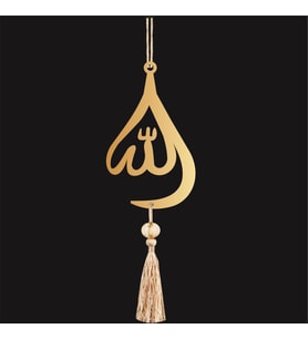 Çift Taraflı Su Damlası Allah Pleksi Araba Dikiz Aynası Süsü Gold