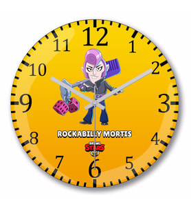 Brawl  Stars Rockabılly Mortıs Duvar Saati Bombeli Gercek Cam