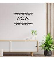 New Jargon - El Yazısı Yesterday Now Tomorrow Duvar Yazısı Sticker 60x39cm - Siyah