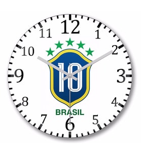 Vai Brasil 10 Duvar Saati Bombeli Gercek Cam