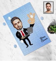 Kişiye Özel İş Adamı Tasarımlı Karikatür A4 99 Parça Puzzle Bay-3