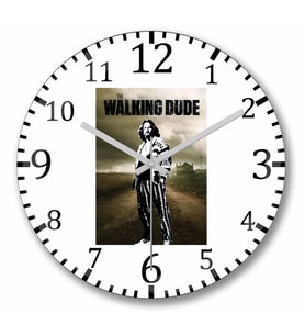 The Walking Dude Duvar Saati Bombeli Gercek Cam