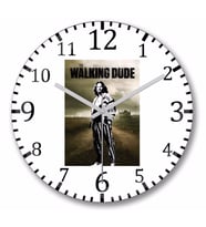 The Walking Dude Duvar Saati Bombeli Gercek Cam