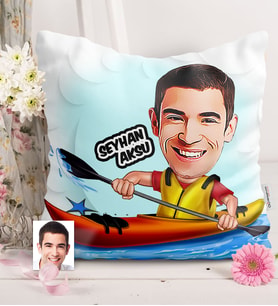 BK Gift Kişiye Özel Bay Kanocu Karikatürlü  Yastık