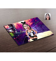 BK Gift Kişiye Özel Tavşan Kız Karikatürlü Ahşap Puzzle-1