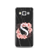 Mermer Çiçekli Harf Tasarım Süper Şeffaf Silikon Telefon Kılıfı Samsung A3 (2015