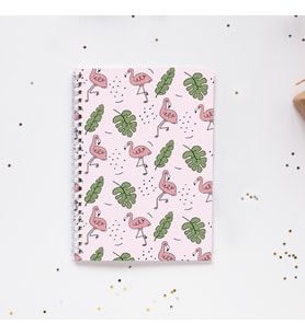 Flamingo Yaprak Spiral Telli 96 Yaprak Çizgisiz Defter PYTKDT055