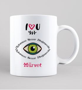 Kişiye Özel Aşkımıza Nazar Değmesin Kupa Bardak 80508