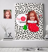 BK Gift Kişiye Özel Kız Çocuk Yaş Karikatürlü Kanvas Tablo 70x100cm-14