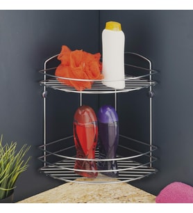 Banyo Rafı Paslanmaz Metal Krom Kaplı 2 Katlı