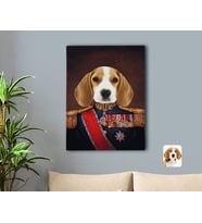 BK Gift Kişiye Özel Evcil Dost Rönesans Tasarımlı Kanvas Tablo 50x70cm-4