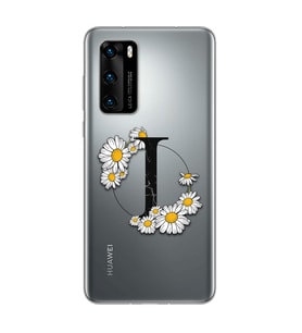 Papatya Harf Tasarım Süper Şeffaf Silikon Telefon Kılıfı Huawei P40 Pro I-Harfi