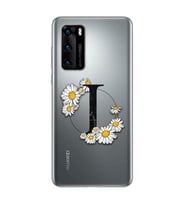 Papatya Harf Tasarım Süper Şeffaf Silikon Telefon Kılıfı Huawei P40 Pro I-Harfi