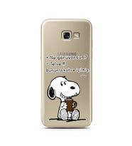 Snoopy Tasarımlı Süper Şeffaf Silikon Telefon Kılıfı Samsung A5 (2017)