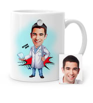 BK Gift Kişiye Özel Bay Diş Hekimi Karikatür Beyaz Kupa Bardak  3