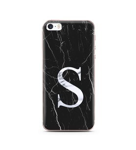Iphone 5s Siyah Mermer Harf Tasarımlı Telefon Kılıfı S-Harfi 