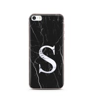 Iphone 5s Siyah Mermer Harf Tasarımlı Telefon Kılıfı S-Harfi 