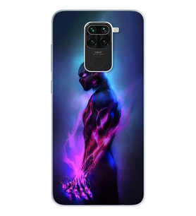 Black Panter Tasarım Süper Şeffaf Silikon Telefon Kılıfı Xiomai Redmi Note 9