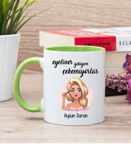 Eyeliner Gibiyim Çekemiyorlar Yeşil Kupa Bardak