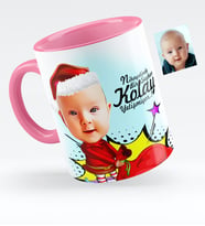 BK Gift Kişiye Özel Bebek Karikatürlü Pembe Kupa Bardak  5
